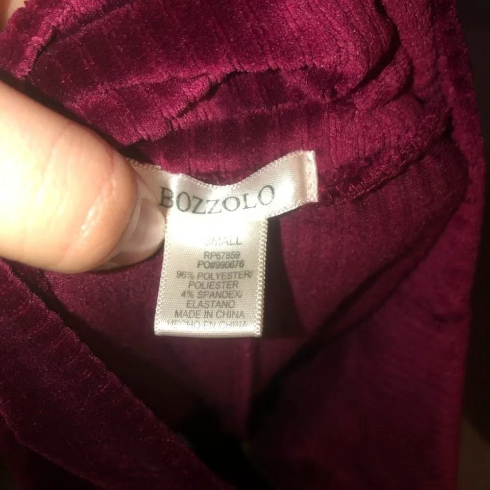 BOZZOLO RED WINE VELVET SHORTS - Picture 6 of 6